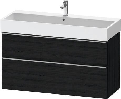 Vanity unit wall-mounted, DE4375070160000 Black oak Matt, Decor, Handle Stainless steel