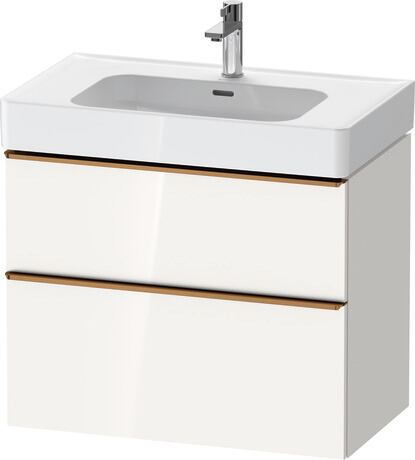 Vanity unit wall-mounted, DE4377004220000 White High Gloss, Decor, Handle Bronze