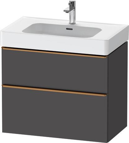 Vanity unit wall-mounted, DE4377004490000 Graphite Matt, Decor, Handle Bronze