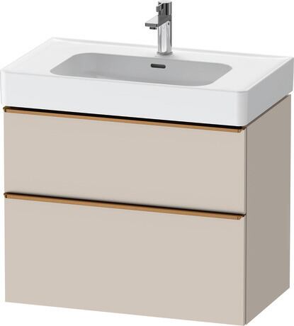 Vanity unit wall-mounted, DE4377004910000 taupe Matt, Decor, Handle Bronze