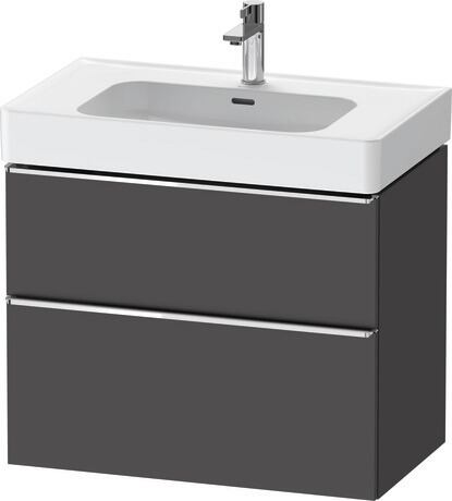 Vanity unit wall-mounted, DE4377010490000 Graphite Matt, Decor, Handle Chrome