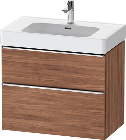 Vanity unit wall-mounted, DE4377010790000 Walnut Matt, Decor, Handle Chrome