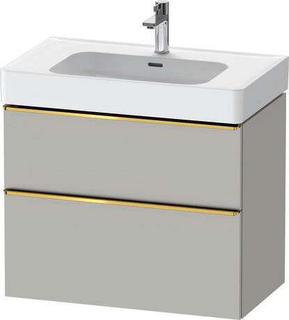 Vanity unit wall-mounted, DE4377034070000 Concrete grey Matt, Decor, Handle Gold