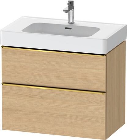 Vanity unit wall-mounted, DE4377034300000 Natural oak Matt, Decor, Handle Gold