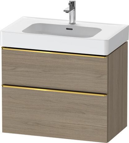 Vanity unit wall-mounted, DE4377034350000 Oak terra Matt, Decor, Handle Gold