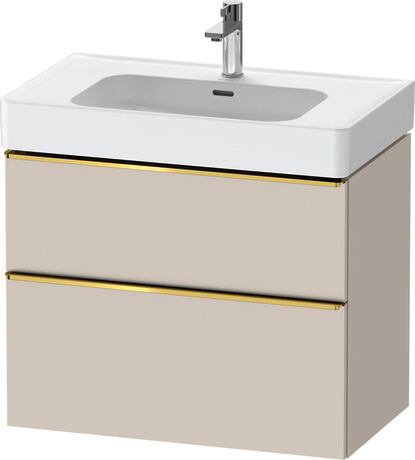 Vanity unit wall-mounted, DE4377034910000 taupe Matt, Decor, Handle Gold