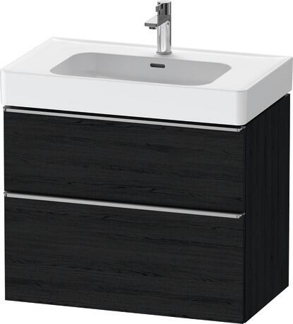 Vanity unit wall-mounted, DE4377070160000 Black oak Matt, Decor, Handle Stainless steel