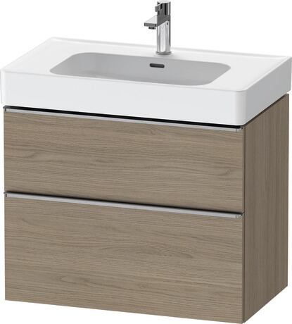 Vanity unit wall-mounted, DE4377070350000 Oak terra Matt, Decor, Handle Stainless steel