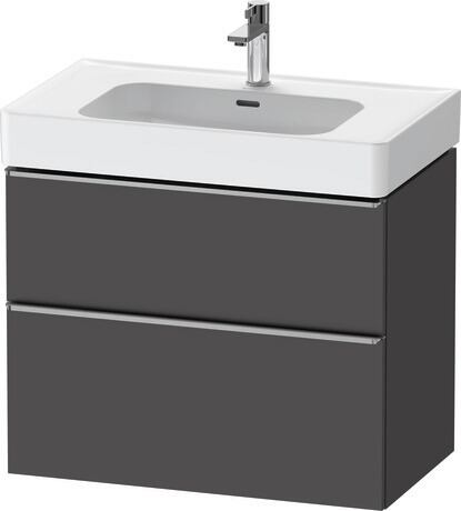 Vanity unit wall-mounted, DE4377070490000 Graphite Matt, Decor, Handle Stainless steel