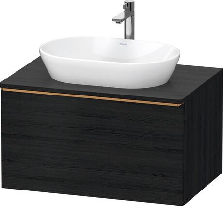 Console vanity unit wall-mounted, DE4947004160000 Black oak Matt, Decor, Handle Bronze