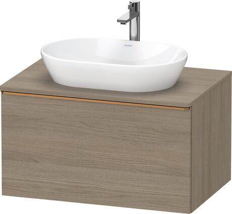 Console vanity unit wall-mounted, DE4947004350000 Oak terra Matt, Decor, Handle Bronze