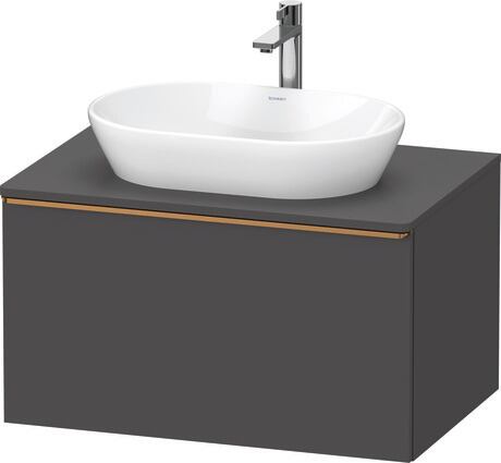 Console vanity unit wall-mounted, DE4947004490000 Graphite Matt, Decor, Handle Bronze