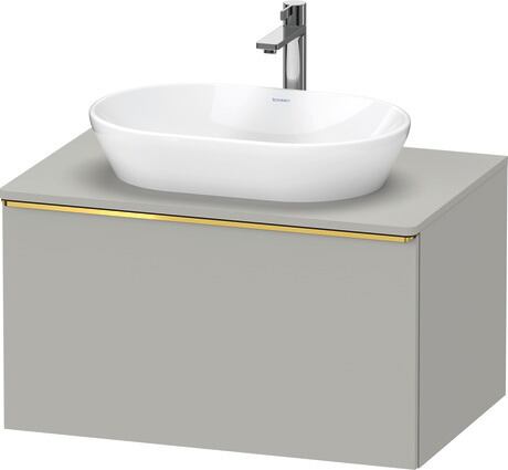 Console vanity unit wall-mounted, DE4947034070000 Concrete grey Matt, Decor, Handle Gold