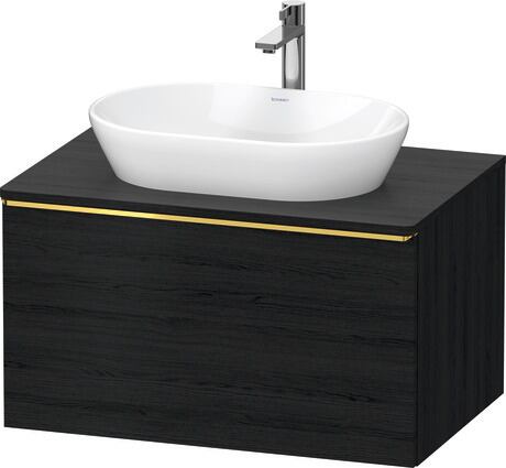 Console vanity unit wall-mounted, DE4947034160000 Black oak Matt, Decor, Handle Gold