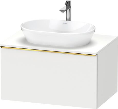 Console vanity unit wall-mounted, DE4947034180000 White Matt, Decor, Handle Gold