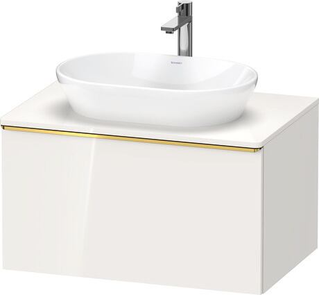 Console vanity unit wall-mounted, DE4947034220000 White High Gloss, Decor, Handle Gold