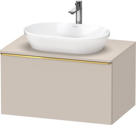 Console vanity unit wall-mounted, DE4947034910000 taupe Matt, Decor, Handle Gold