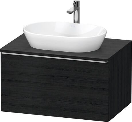 Console vanity unit wall-mounted, DE4947070160000 Black oak Matt, Decor, Handle Stainless steel