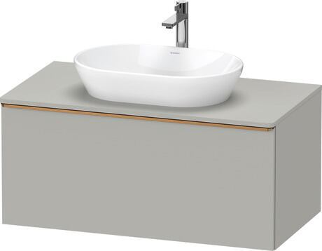 Console vanity unit wall-mounted, DE4948004070000 Concrete grey Matt, Decor, Handle Bronze