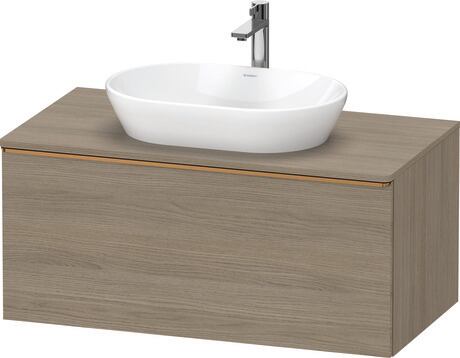 Console vanity unit wall-mounted, DE4948004350000 Oak terra Matt, Decor, Handle Bronze