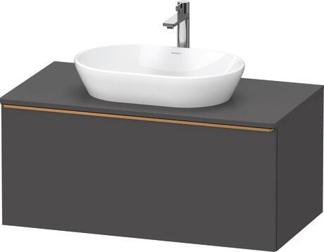 Console vanity unit wall-mounted, DE4948004490000 Graphite Matt, Decor, Handle Bronze