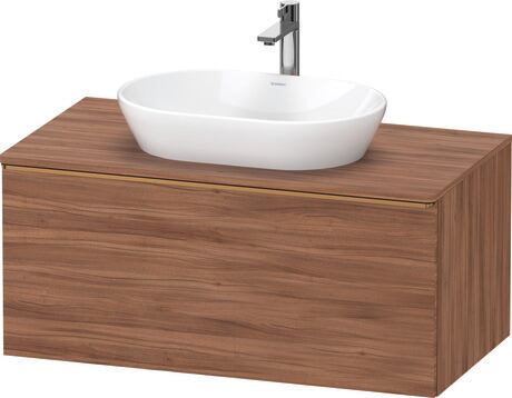 Console vanity unit wall-mounted, DE4948004790000 Walnut Matt, Decor, Handle Bronze