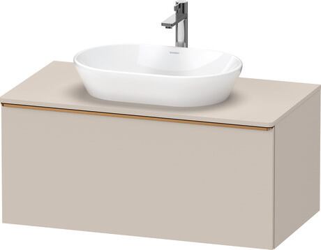 Console vanity unit wall-mounted, DE4948004910000 taupe Matt, Decor, Handle Bronze