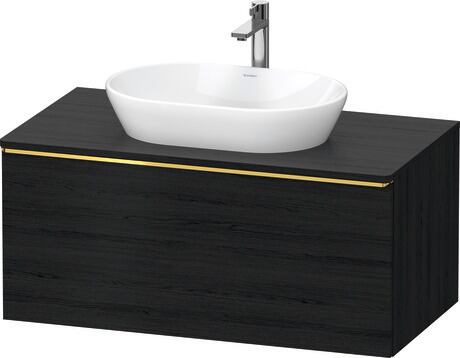 Console vanity unit wall-mounted, DE4948034160000 Black oak Matt, Decor, Handle Gold