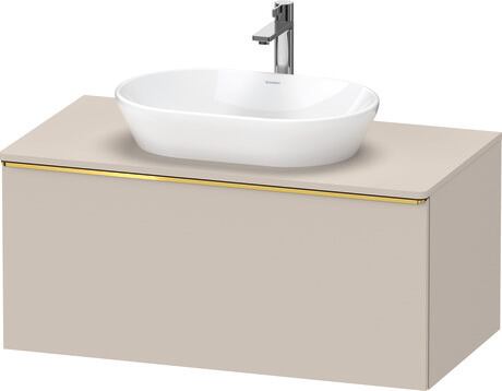 Console vanity unit wall-mounted, DE4948034910000 taupe Matt, Decor, Handle Gold