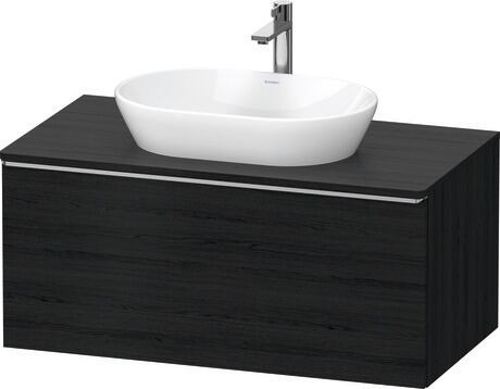 Console vanity unit wall-mounted, DE4948070160000 Black oak Matt, Decor, Handle Stainless steel