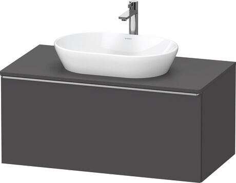 Console vanity unit wall-mounted, DE4948070490000 Graphite Matt, Decor, Handle Stainless steel