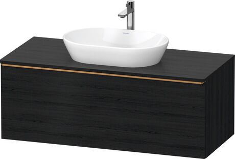 Console vanity unit wall-mounted, DE4949004160000 Black oak Matt, Decor, Handle Bronze