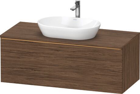 Console vanity unit wall-mounted, DE4949004210000 Walnut dark Matt, Decor, Handle Bronze