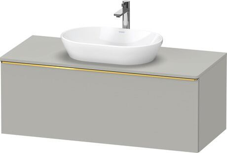 Console vanity unit wall-mounted, DE4949034070000 Concrete grey Matt, Decor, Handle Gold