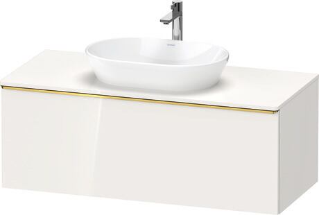 Console vanity unit wall-mounted, DE4949034220000 White High Gloss, Decor, Handle Gold