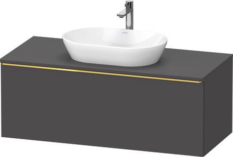 Console vanity unit wall-mounted, DE4949034490000 Graphite Matt, Decor, Handle Gold