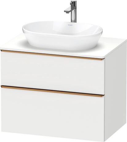 Console vanity unit wall-mounted, DE4967004180000 White Matt, Decor, Handle Bronze