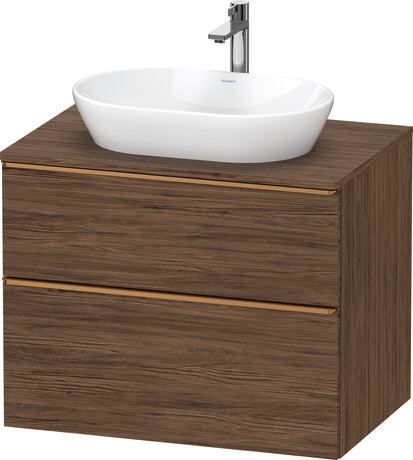 Console vanity unit wall-mounted, DE4967004210000 Walnut dark Matt, Decor, Handle Bronze