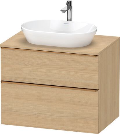 Console vanity unit wall-mounted, DE4967004300000 Natural oak Matt, Decor, Handle Bronze