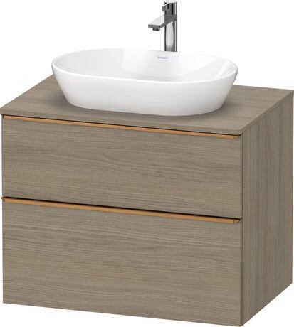 Console vanity unit wall-mounted, DE4967004350000 Oak terra Matt, Decor, Handle Bronze