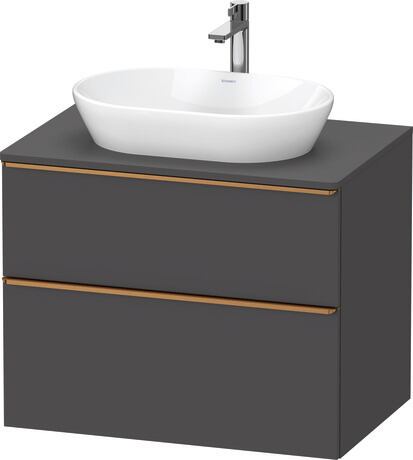 Console vanity unit wall-mounted, DE4967004490000 Graphite Matt, Decor, Handle Bronze