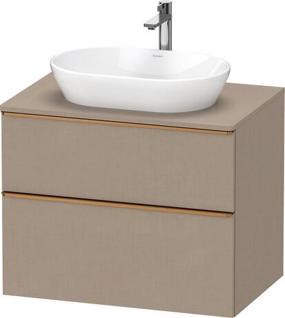 Console vanity unit wall-mounted, DE4967004750000 Linen Matt, Decor, Handle Bronze