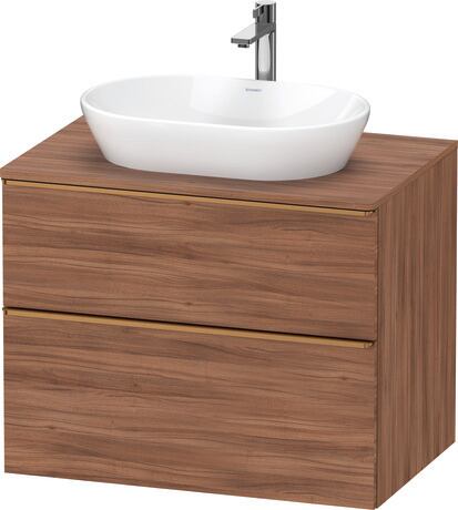 Console vanity unit wall-mounted, DE4967004790000 Walnut Matt, Decor, Handle Bronze