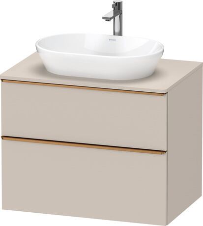 Console vanity unit wall-mounted, DE4967004910000 taupe Matt, Decor, Handle Bronze