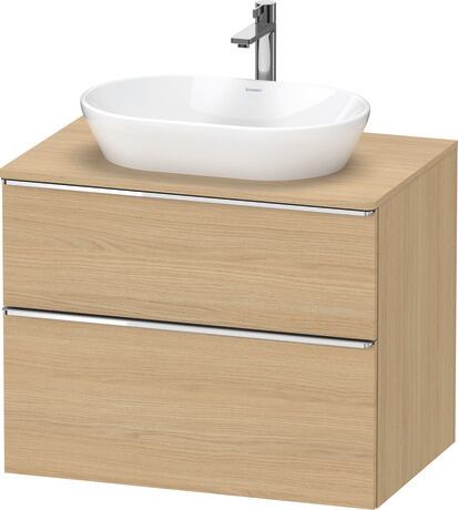 Console vanity unit wall-mounted, DE4967010300000 Natural oak Matt, Decor, Handle Chrome