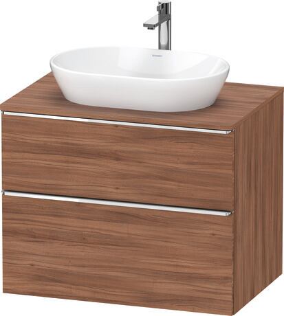 Console vanity unit wall-mounted, DE4967010790000 Walnut Matt, Decor, Handle Chrome