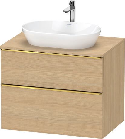 Console vanity unit wall-mounted, DE4967034300000 Natural oak Matt, Decor, Handle Gold