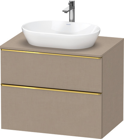 Console vanity unit wall-mounted, DE4967034750000 Linen Matt, Decor, Handle Gold