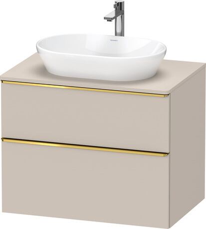 Console vanity unit wall-mounted, DE4967034910000 taupe Matt, Decor, Handle Gold