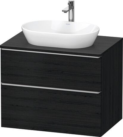 Console vanity unit wall-mounted, DE4967070160000 Black oak Matt, Decor, Handle Stainless steel